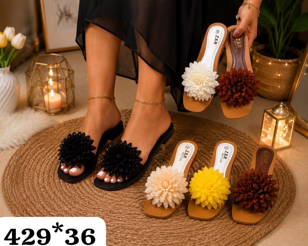 Flower slide sandals