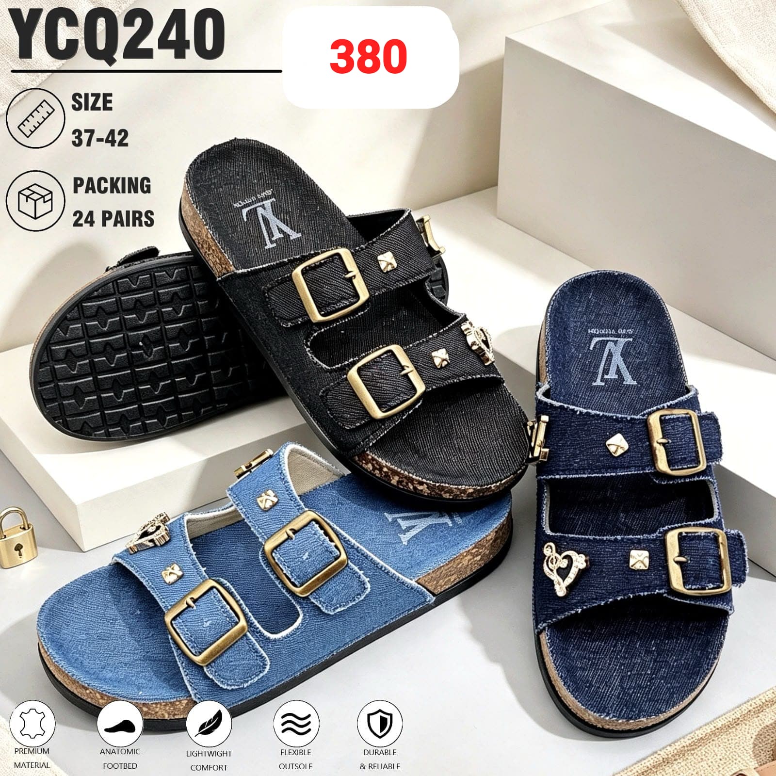 LV abibas sandals