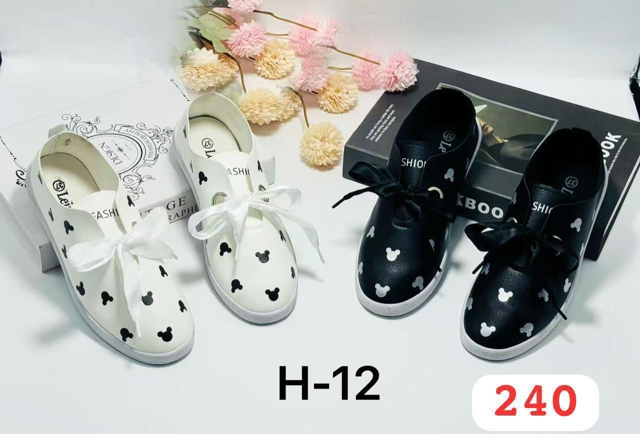 Ladies leather leisure  rubber shoes