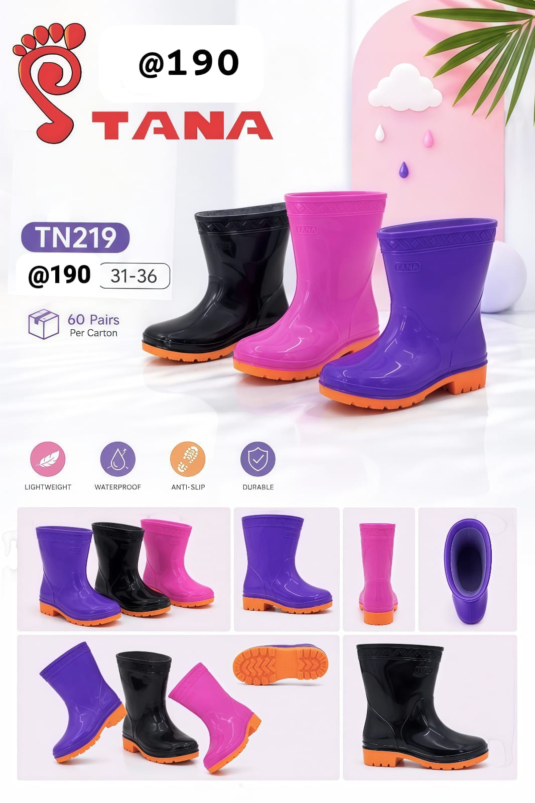 Kids gumboots size size 31-36