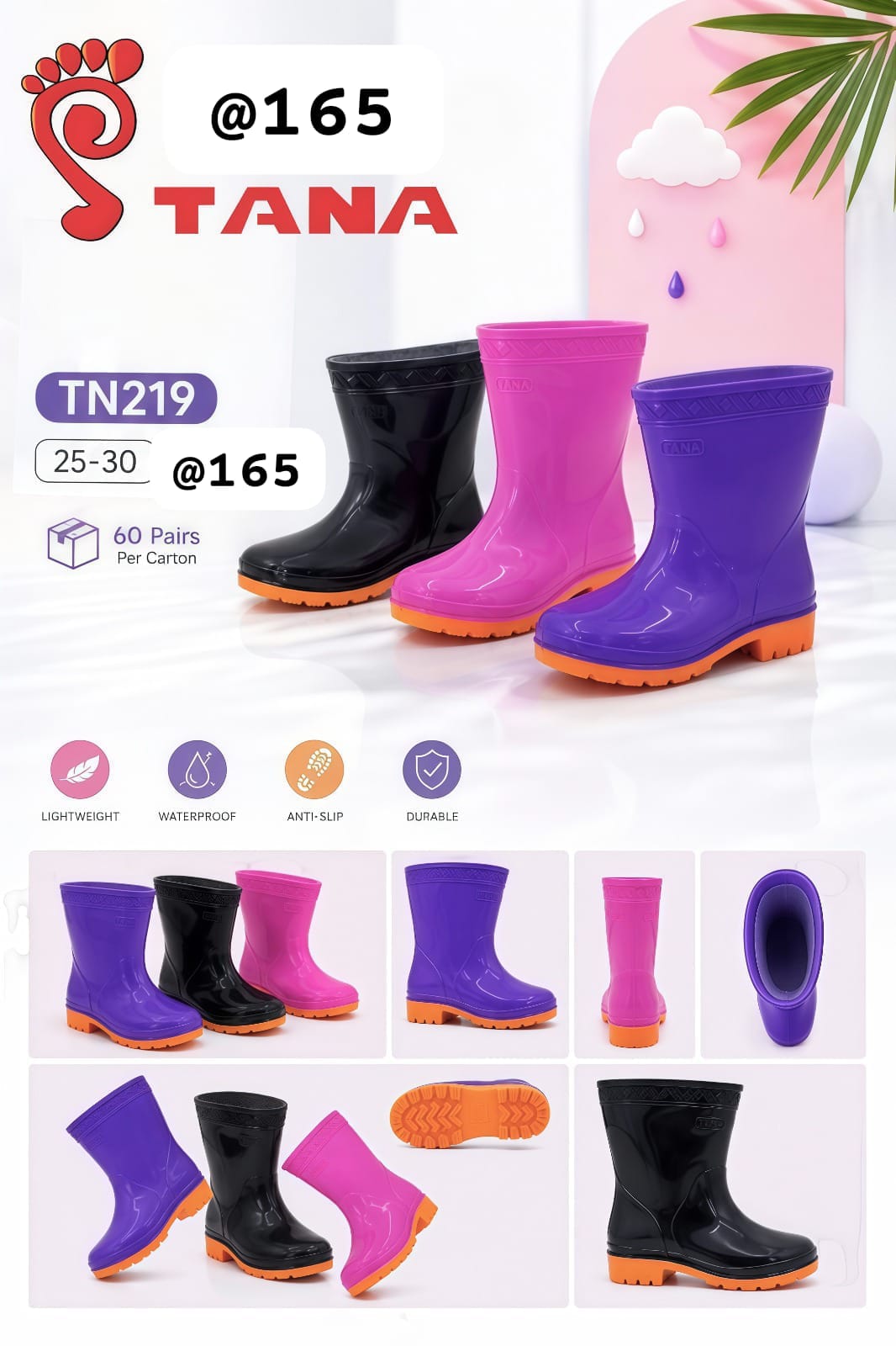 Kids gumboots size 25-30