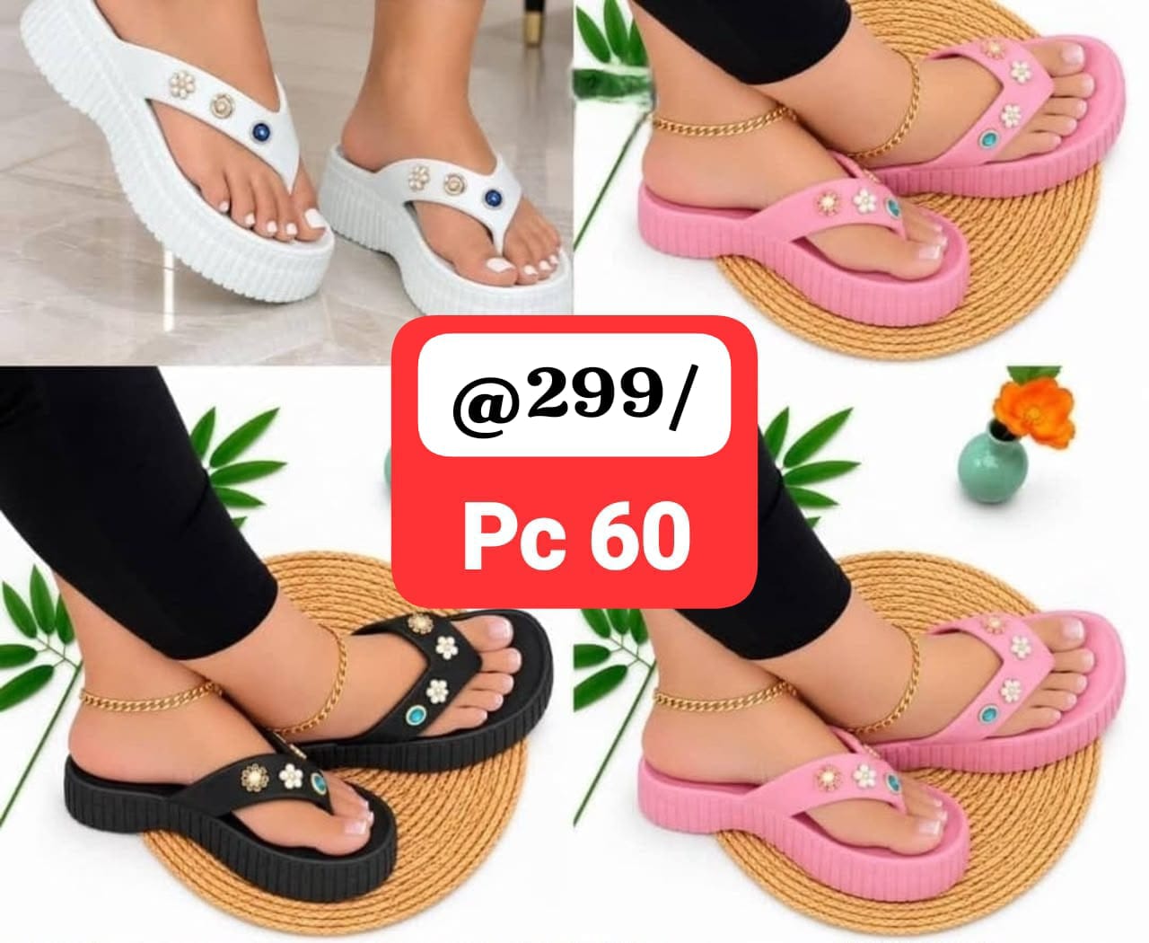 Ladies platform flip flop sandals